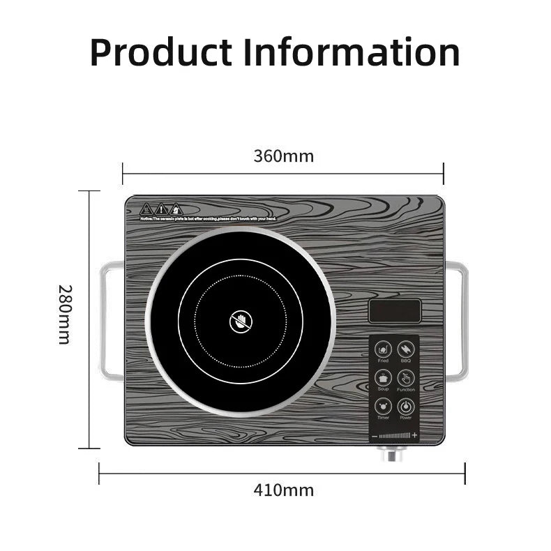 2200W Electric Ceramic Stove Cooktop Tea Maker Electric Hot Plate Heater Stove Heating Furnace Tea Stove Home Water Boiler 220V