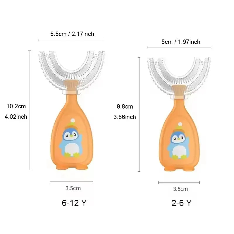 360 Degree U-Shaped Kids Toothbrush Soft Silicone Bristles Waterproof Oral Care Teeth Whitening Children's Health Brush
