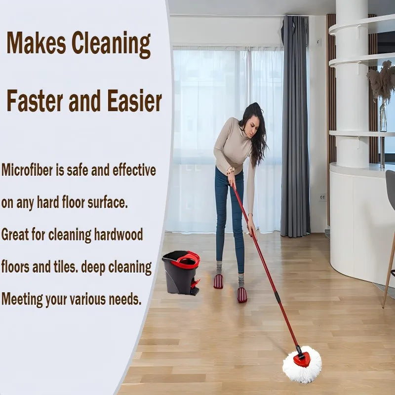 Swivel Mop Accessory with Free Choice 1 Base /1 Handle / Mop Head for O-cedar EasyWring Swivel Mop Microfiber Easy Home Cleaning