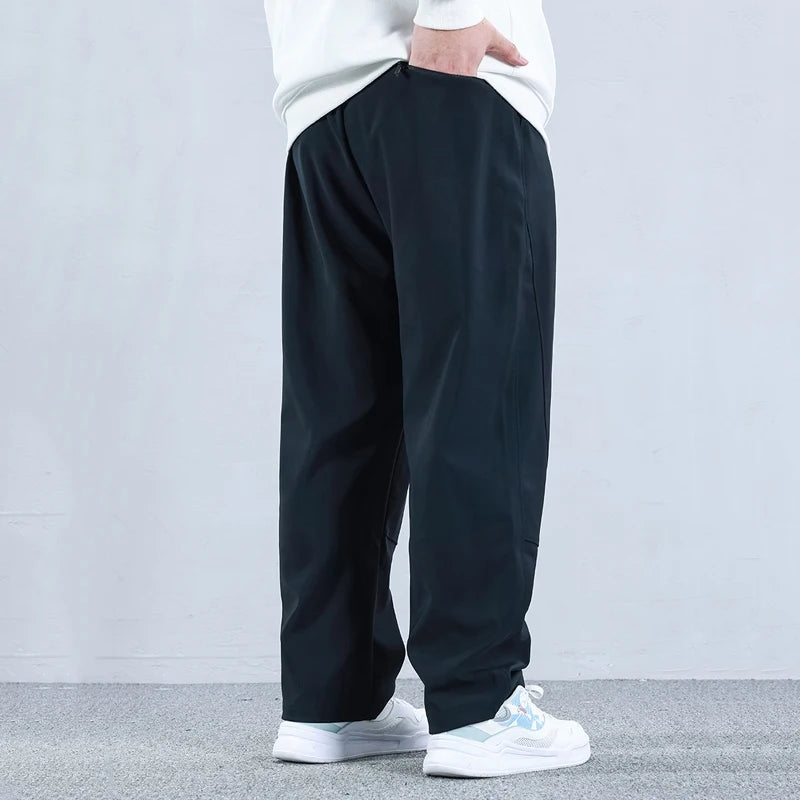 Plus Size Men Pants Winter Warm Plush Lining Solid Color Long Trousers 6XL 7XL 8XL 9XL 10XL 100-150kg Big Size Men Clothing