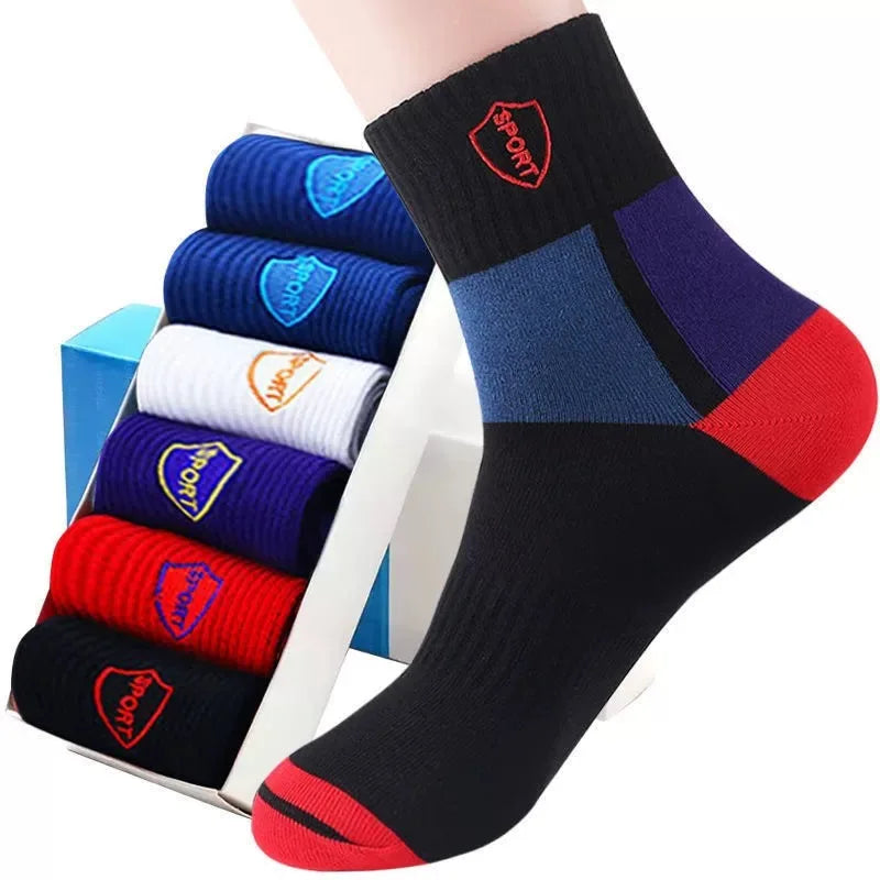 5pairs/set Men's Breathable Casual Sports Socks Quarter Socks For All Seasons