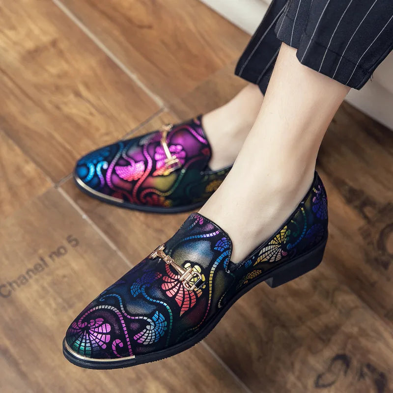 Italian Leather Shoes Men Dress Loafers Brand Business Formal Shoe Slip on Mocassins Barber Wedding Party Shoe Sapato Social