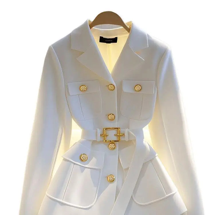 Women's Suit Jacket 2025 Spring Autumn High-End Temperament Ladies Blazer Coat Korean Version Fashion Versatile Lady Outerwear