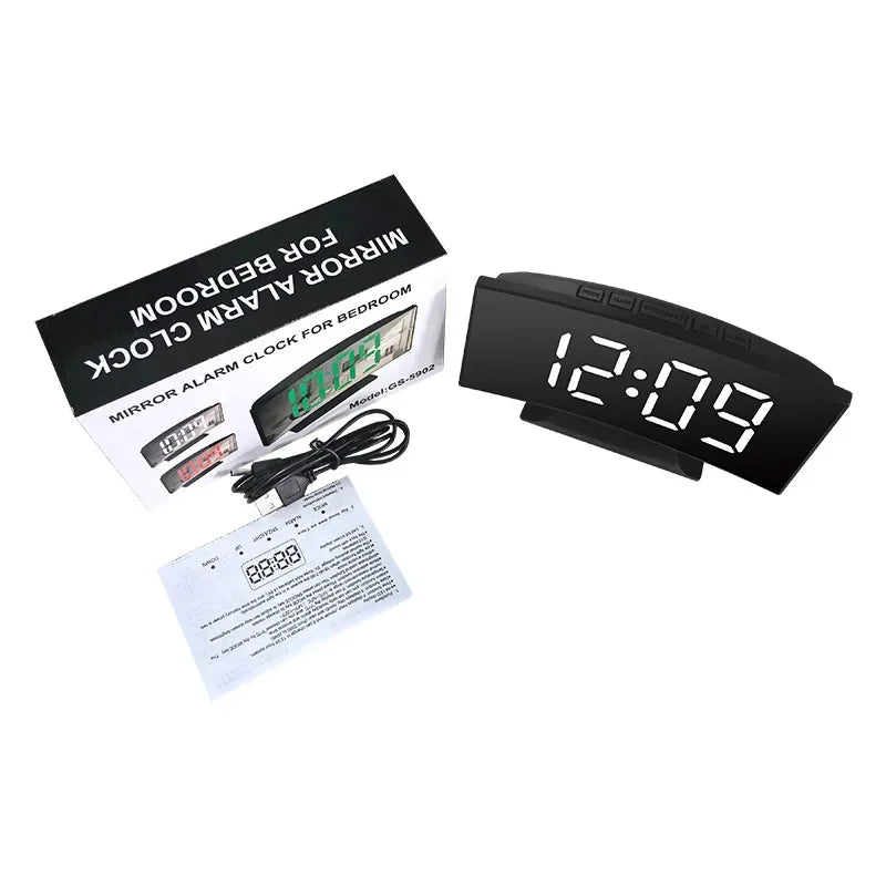 LED Digital Electronic Clock Backlight Large Number Alarm Clock Temperature Calendar Bedside Table Nightlight Home Decoration