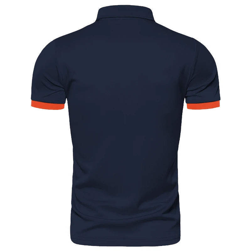 Men's Solid Color Short Sleeve T-Shirt Collar Polo Comfortable Breathable Fashion Basic Fit for Spring/Summer