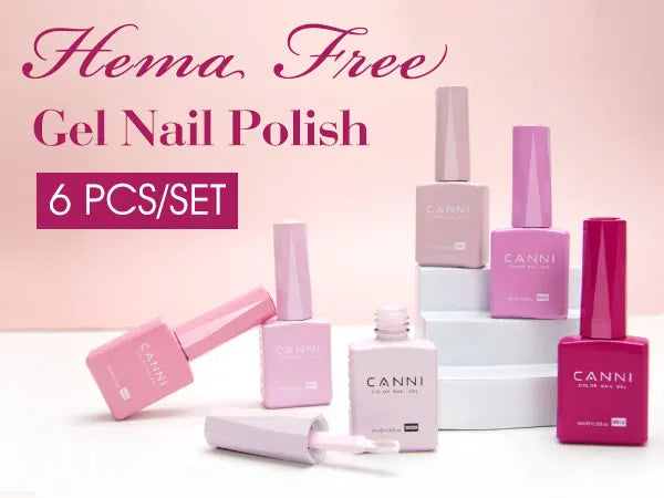 CANNI 6pcs/Lot HEMA FREE Gel Polish Colors Permanent Nail Varnish Set Long Lasting Manicure Base Pink Champagne Dreams Kit-2302