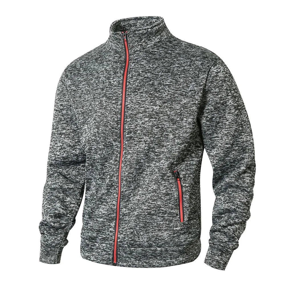 Men's Stand Collar Jacket Cardigan Casual Spring and Autumn Zip Up Sweatshirt for Men