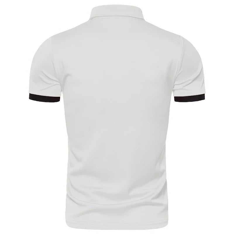 Men's Solid Color Short Sleeve T-Shirt Collar Polo Comfortable Breathable Fashion Basic Fit for Spring/Summer