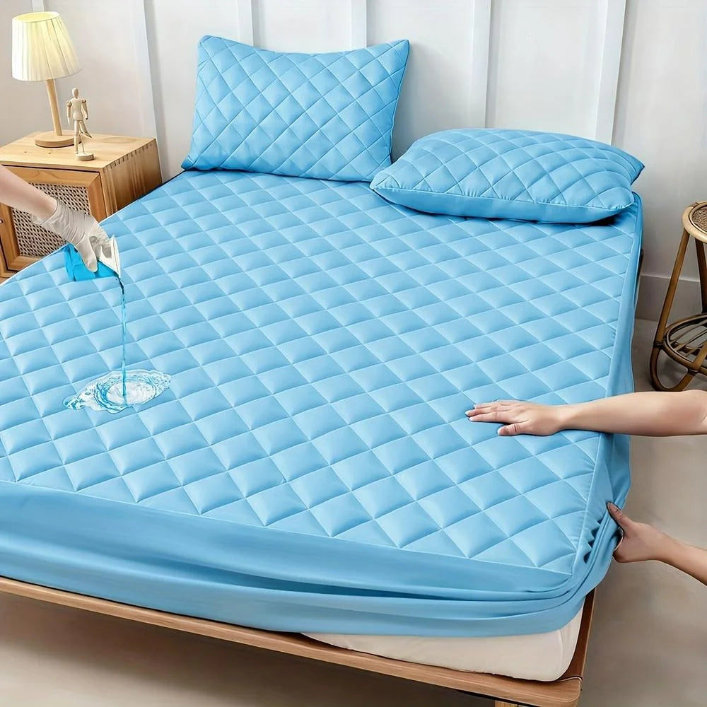 1pc Soft And Comfortable 100% Waterproof Mattress Protector, All-Season Cooling Breathable Noiseless Mattress Pad Cover, Thicken