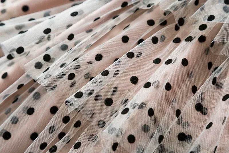 2025 New Kids Dresses for Girls Long Sleeve Fall Dress Polka Dot Birthday Party Costume Autumn Winter Dress Children Clothing