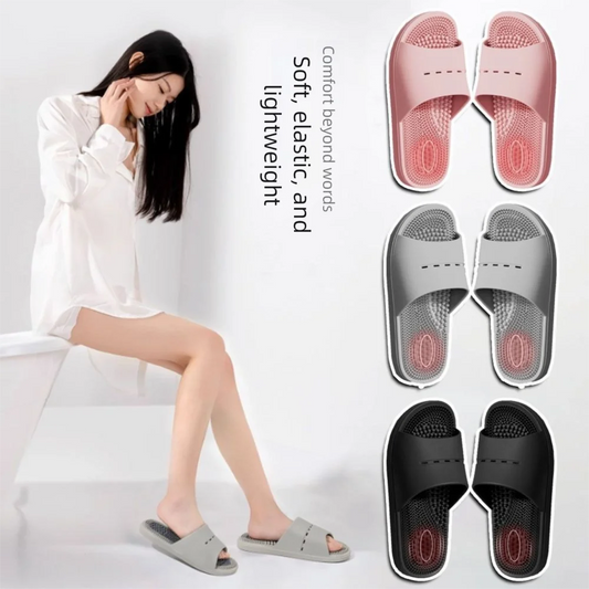 Casual Solid Color Massage Slippers PVC Non-slip Foot Acupressure Slippers Couple Slippers for Women Men