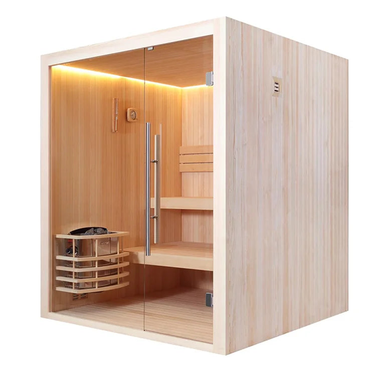 Hot Sale Modern Electric 9kw Outdoor Red Cedar Solid Wood 4 Person Far Infrared Wet Steam Traditional Sauna Room Health Benefits