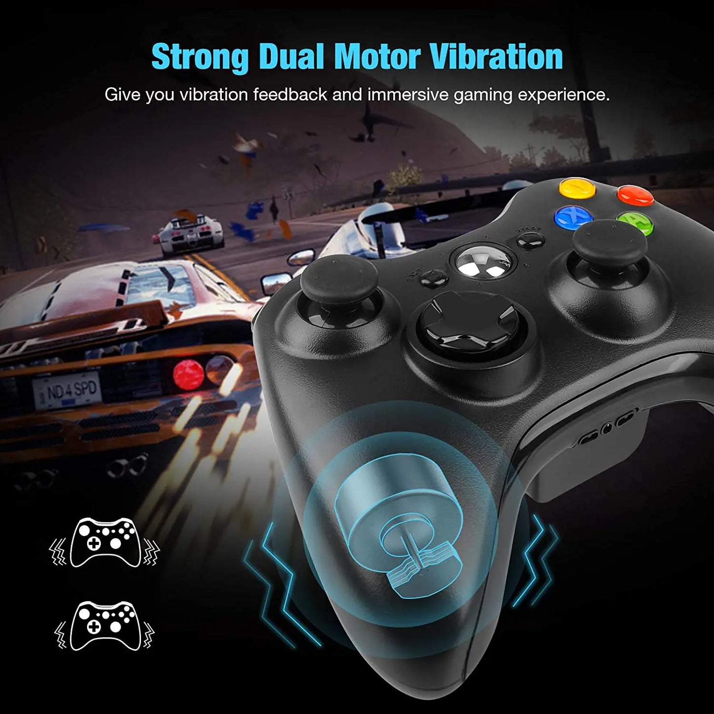 GAMROMBO Game Controller For Xbox 360/Slim/Windows7/8/10 Gamepad Wired/Wireless Controle Joystick Dual Vibration Gaming  Rocker