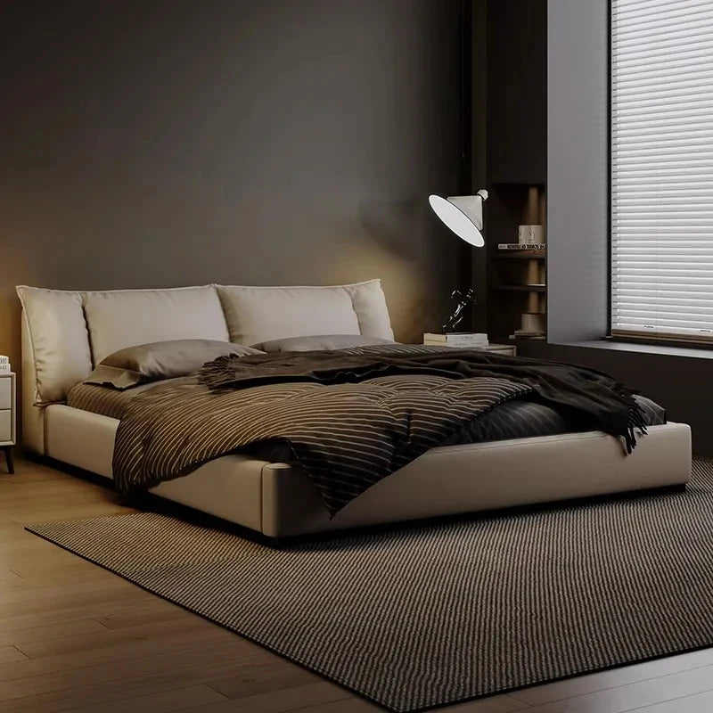 Luxury Modern Bed Sofa Frame Floor Sleeping Platform Bedroom Massage Bed Leather Safe Letto Matrimoniale Lounge Suite Furniture