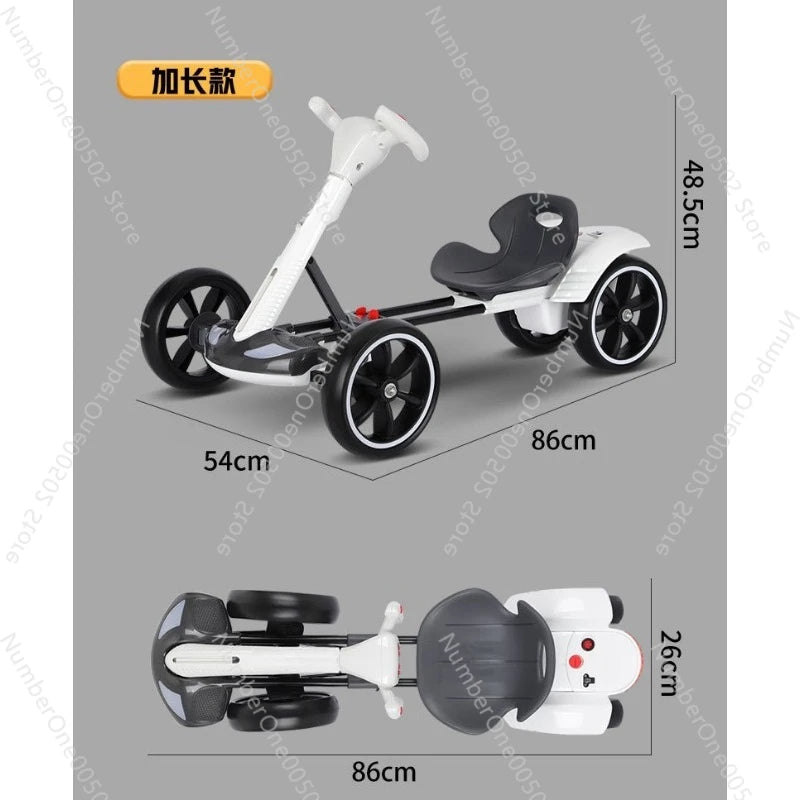 Children's electric kart electric four-wheeler foldable adults can sit in a portable children's car