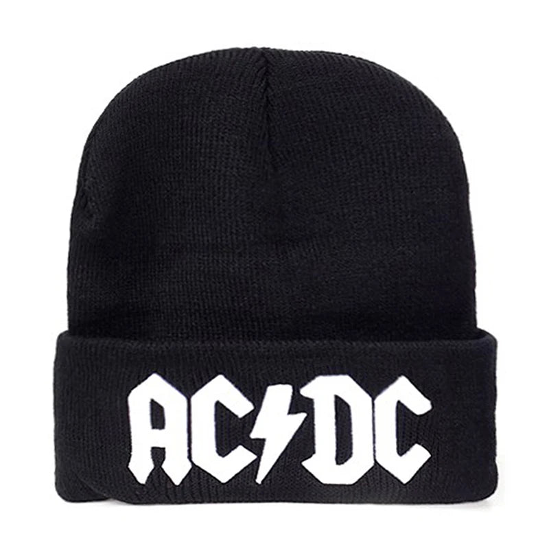 2025 Fashion New Simple Knitted Hat ACDC Embroidered Bean Hat Outdoor Daily Commuter Borderless Hat Windproof Warm Hip Hop Hat