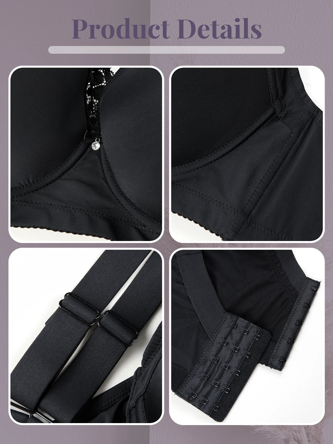 Plus-Size Sexy Bra for Women Smooth full-coverage design Comfortable lace push-up style Perfect for curvy women Plus-size linger