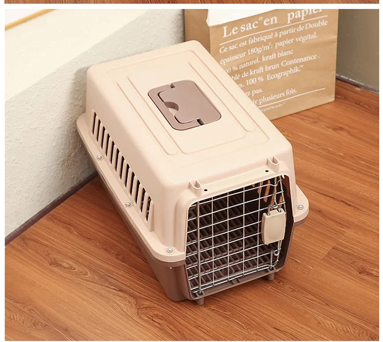 Outdoor Large Plastic Cat CageLarge Airline Pet CageCat Shipping Box Portable Pet Supplies