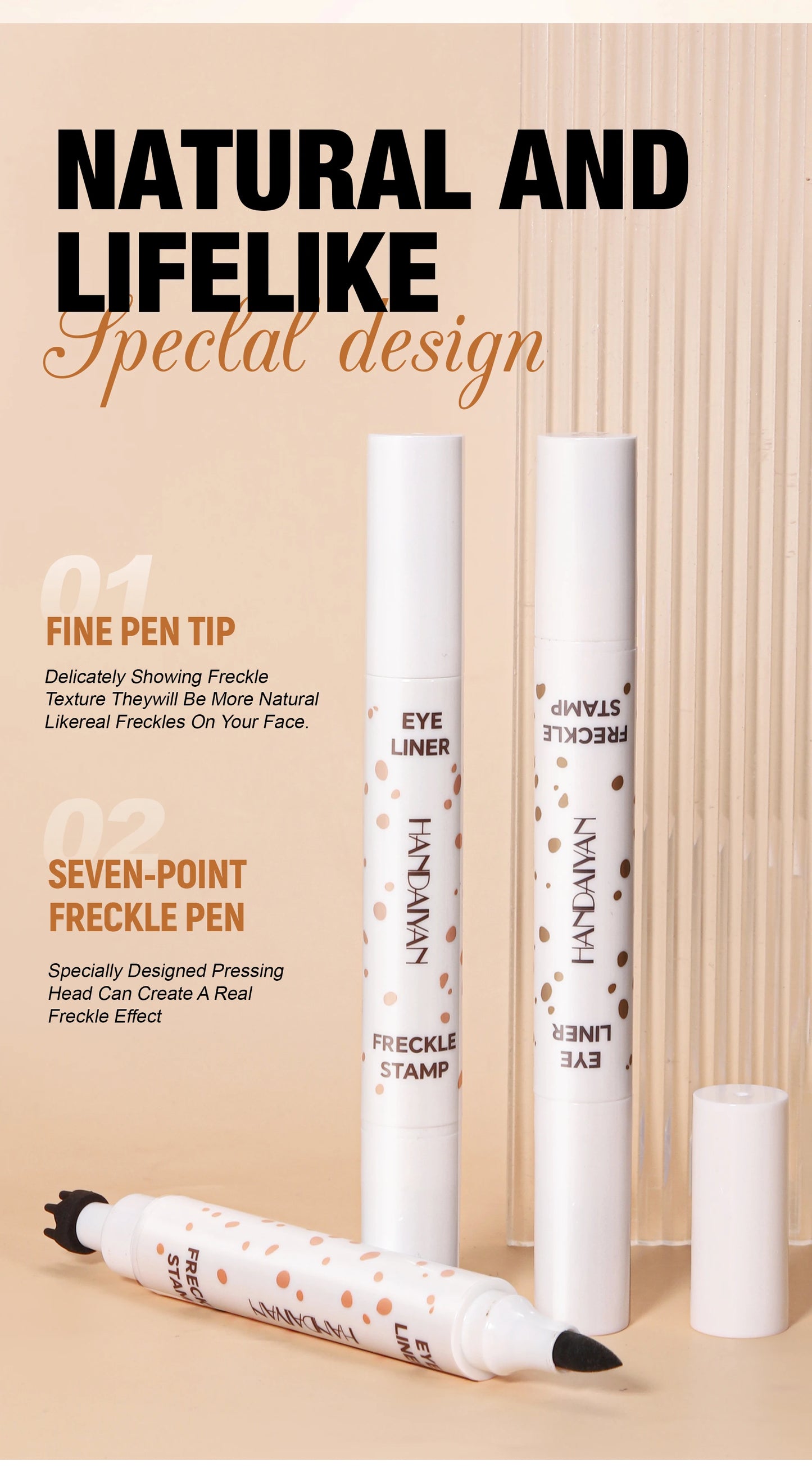 Double Head Concealer Pen Waterproof Long Lasting Freckle Stamp Eyeliner Quick Dry Natural Cover Pencil Life Like Makeup