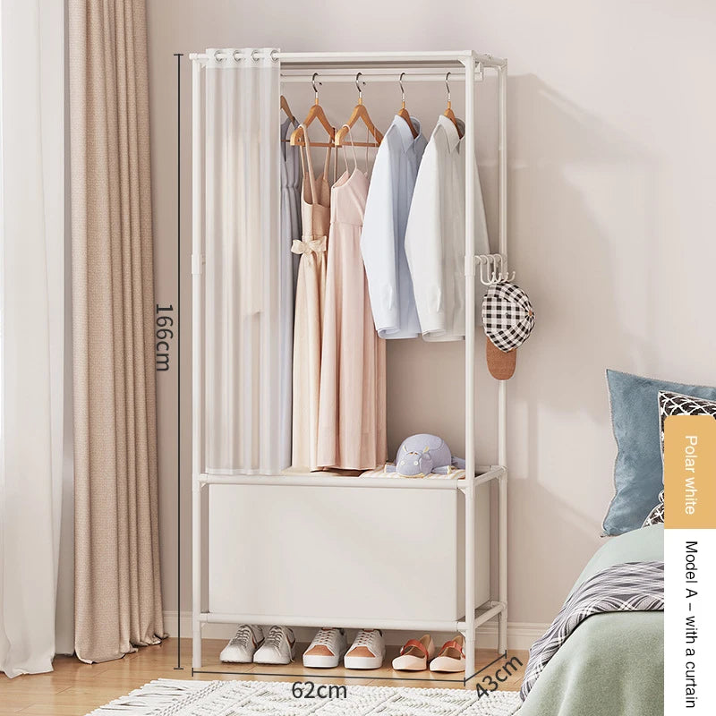 Wardrobe Folding Portable Clothing Storage Cabinet Non-Woven Dustproof Simple Steel Assembly Closet Multipurpose Furniture