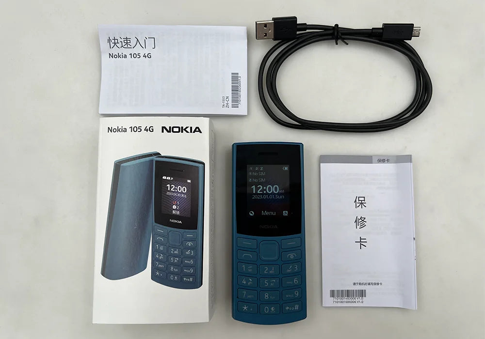 New Nokia 105 4G 2023 Feature Phone Dual SIM 1.8 Inch Bluetooth 5.0 1450mAh Long Standby Time Flashlight FM Radio Call Recording