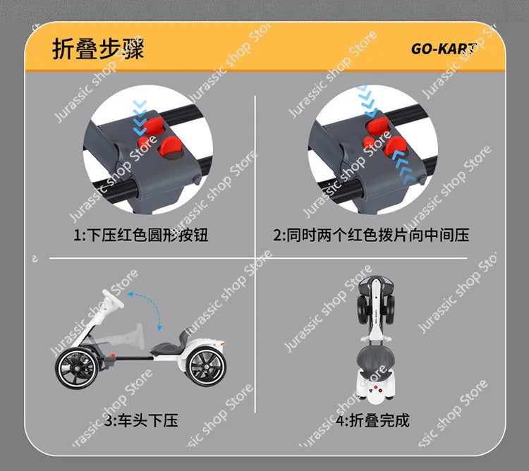 Children's Electric Kart Free Installation Can Sit Electric Car Children Charging Remote Control Folding Stroller