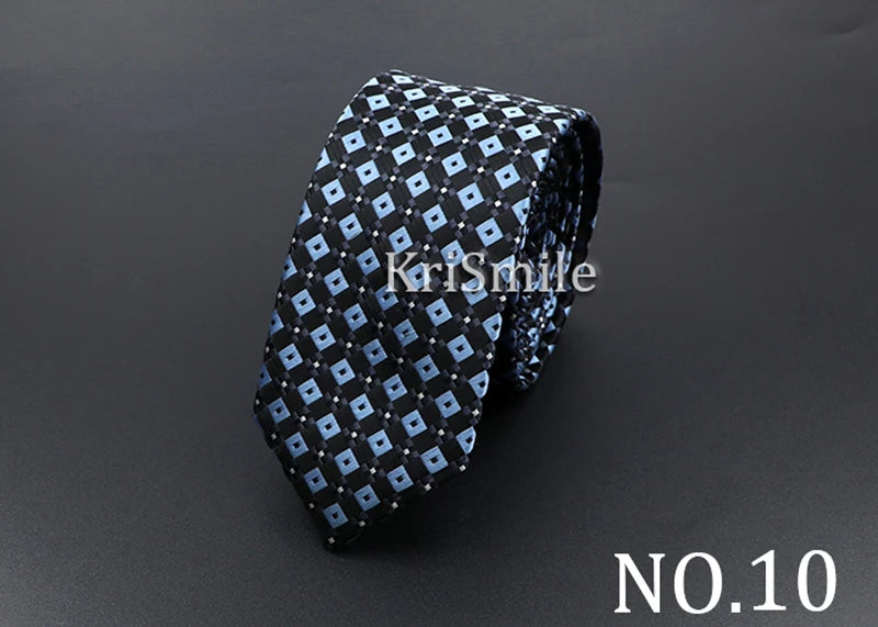 Mens 5cm Slim Tie Striped Plaid Red Black Narrow Necktie For Wedding Party Business Men Formal Suit Shirt Cravats Accessory Gift