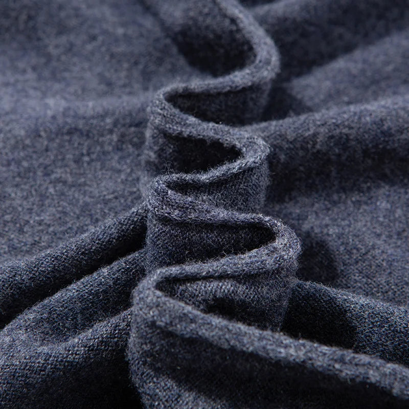 100% Australian Merino Wool Sweater, 360g Thickened Anti-Pilling, Polo Collar Gold Quality Pullover