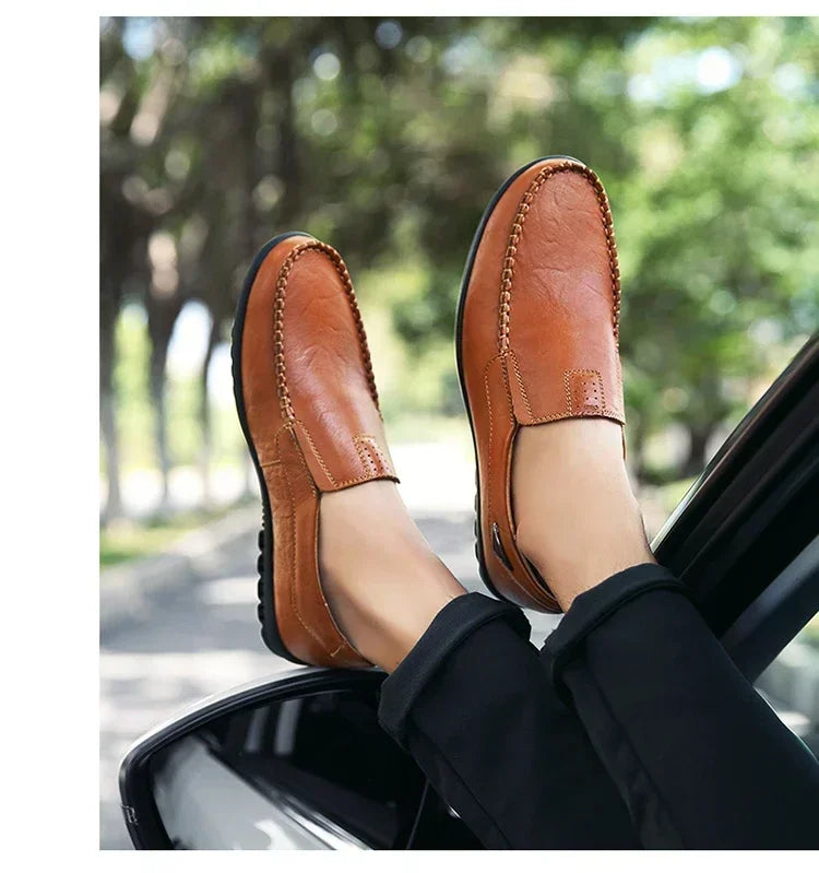 Men Dress Shoes Natural Leather Men's Brand Shoes Sale Formal Shoe Men's Cowhide Italian Genuine Leather Loafers Footwear Casual