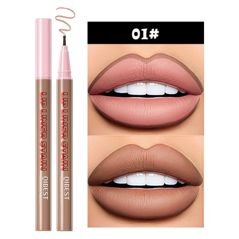 QIBEST Matte Liquid Lipliner Pencil Waterproof Plumping Stain Lipstick Natural Lip Liner Outline Lips Contour Pen Cosmetics