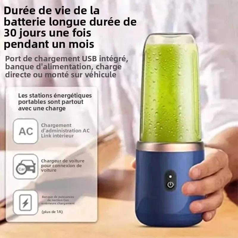 6 Blade 400ml Portable USB Blender Electric Travel Juicer Cup Mini Kitchen Tool for Smoothies Shakes
