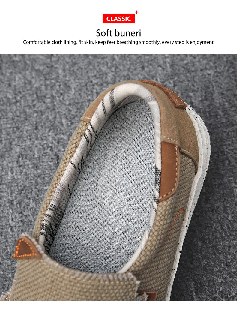 Men Canvas Shoes Slip On Loafers Summer Breathable Sneakers Men Comfty Casual Men Shoes Lightweight Flats Men Walking Zapatos