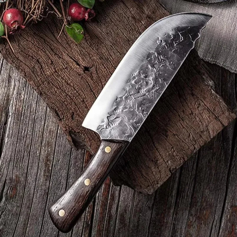 Wood Handle Kitchen Boning Knives Meat Cleaver Vegetable Bone Chop Butcher Knife Stainless Steel Professional Hand Forged Knives