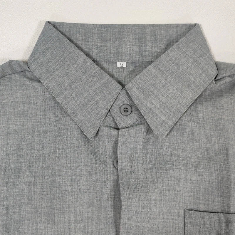 Summer Male Shirts Blouses Cotton Linen Shirt For Men Short Sleeve Formal Shirts Business Social Shirt Casual Top Man Clothes