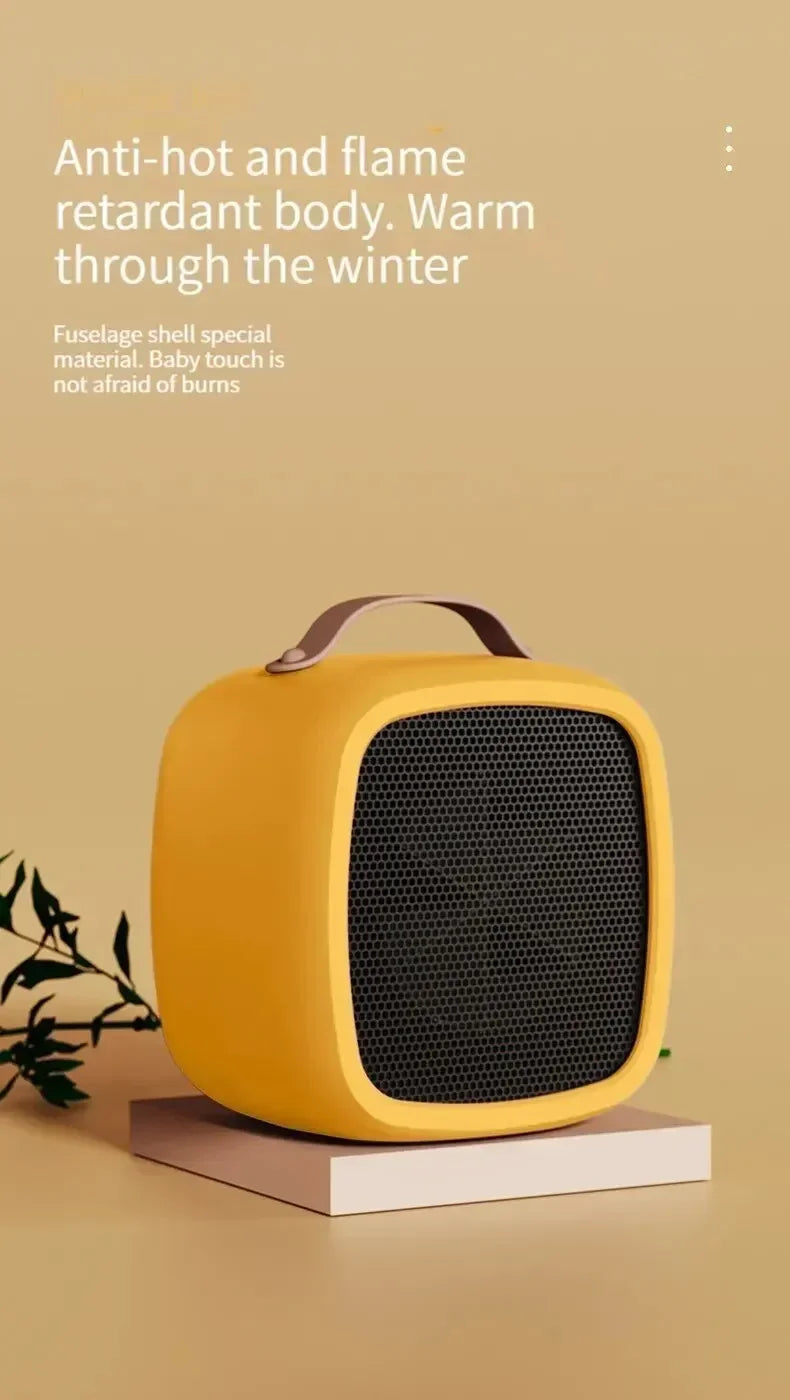 Home mini multifunctional air heater, USB silent powerful small square heater, fast heating fan, office desktop electric heater.