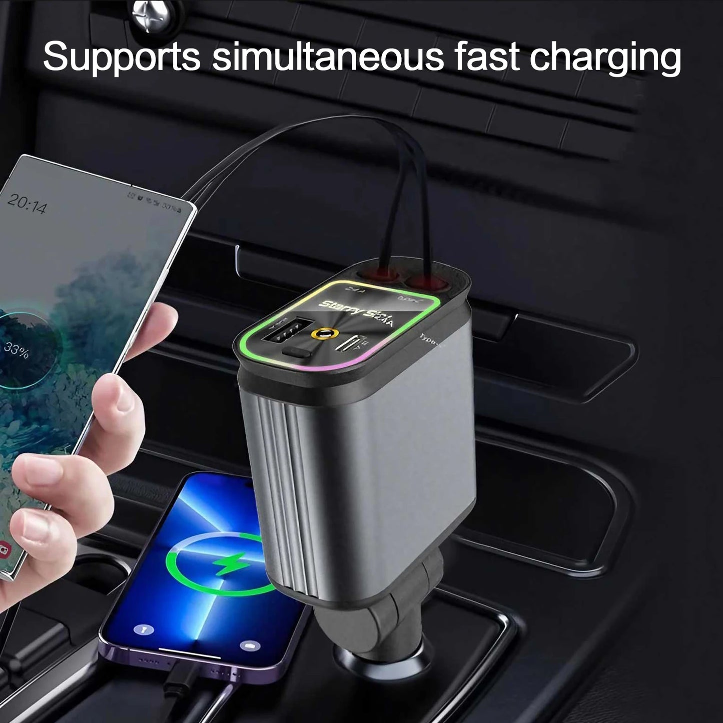 High Quality 3.1A Dual USB Car Charger 2 Port LCD Display Voltmeter 12-24V Cigarette Lighter Socket Car Charger Adapter