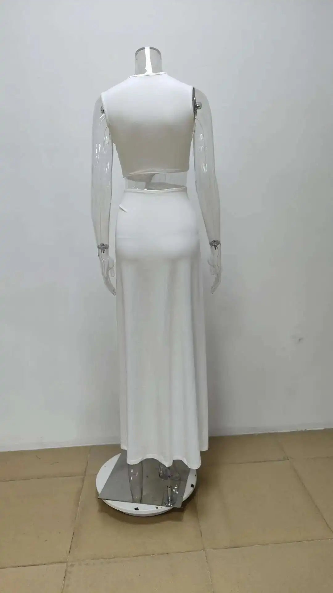 DEAT Spring New Arrival Fashion Hollow Out Sleeveless Dresses For Women Trendy Split V-neck Irregular Dress Female 11A03623