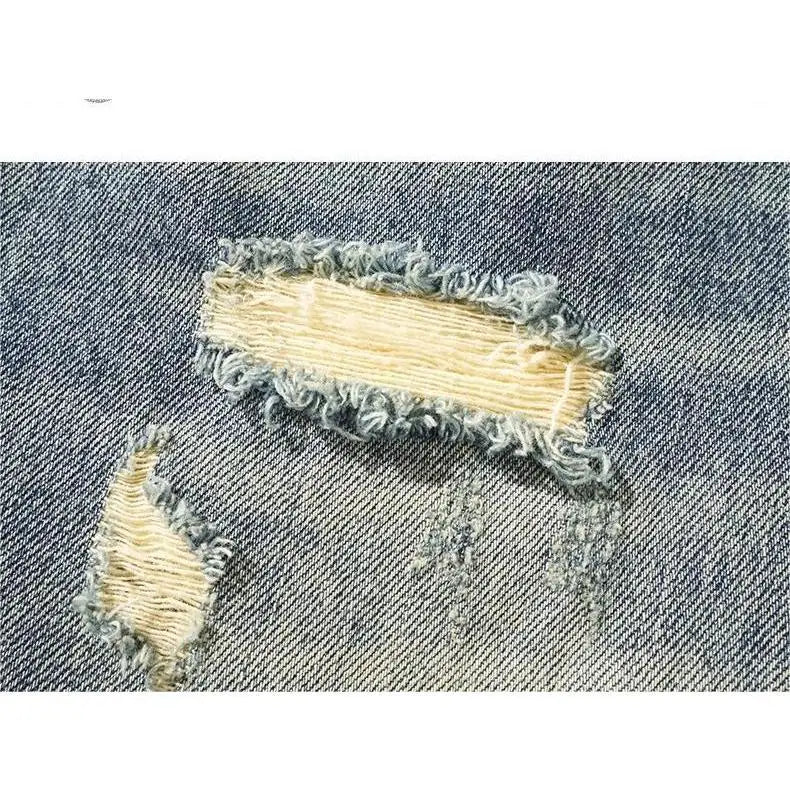 Summer 2025 Trend Ripped Denim Shorts Boys Handsome Retro Casual Five-point Pants Korean Trendy Mens Denim Short Jeans for Men