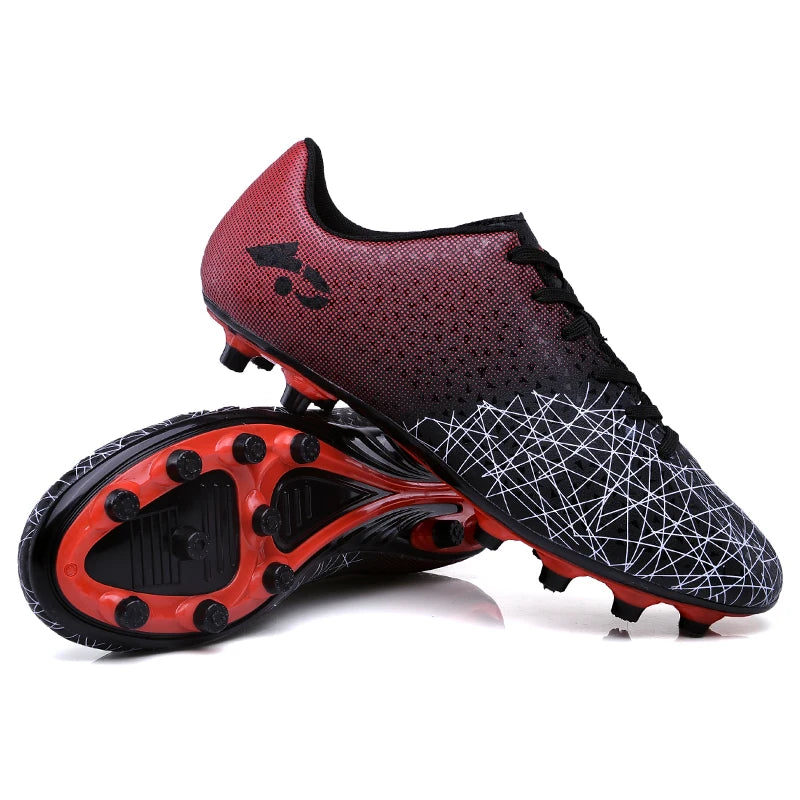 A pair of children's four-season leather upper long-stud football shoes with strong grass grip, sizes 32-42，HJ-27017