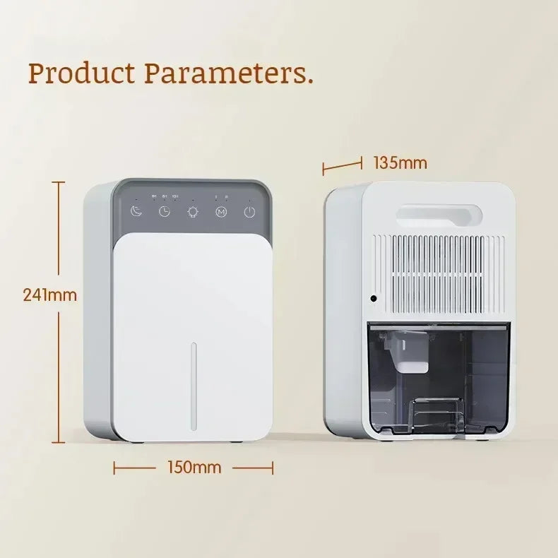 Portable Quiet Air Dehumidifier Moisture Absorber for Home Bedroom Office Kitchen EU Plug Compact Moisture Eliminator Deodorizer