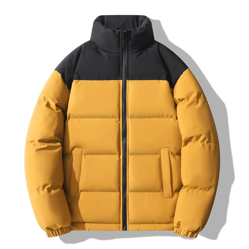 High End Clothing Men Padding Winter Brand Patchwork Designer Cotton Padded Oversized Jackets Male Windproof Coat Parka Overcoat