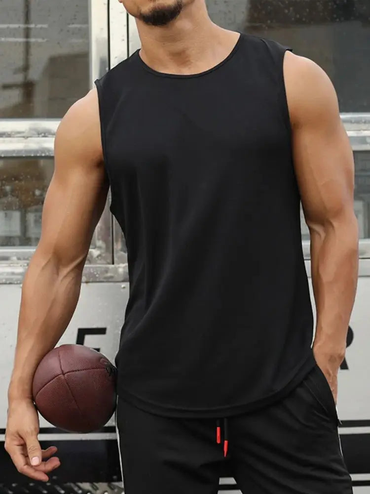 Men's Gym Tank Top Fitness Sleeveless Running Sports T-Shirt Men Quick-drying Training Bodybuilding Gym T-Shirt Men Male Vest
