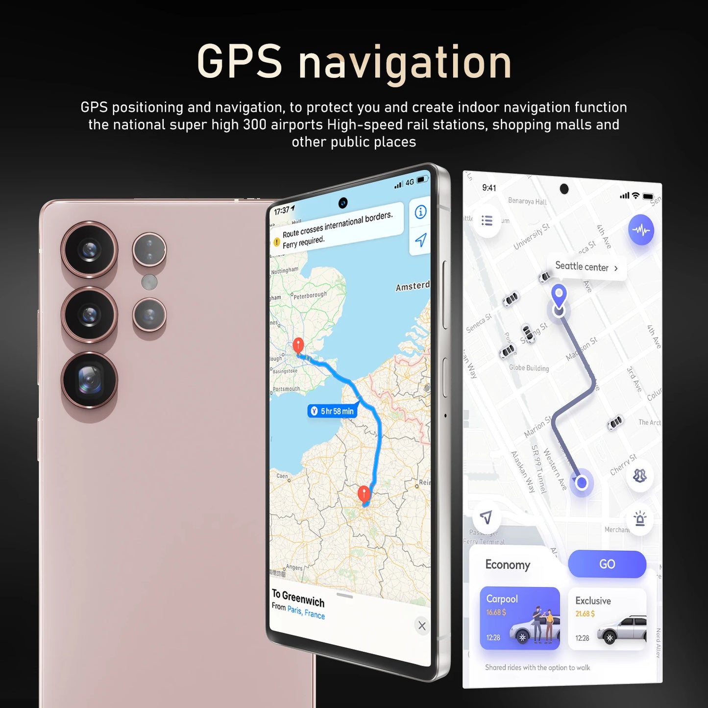 Global Vision S25 Pro Smartphone Android 12 8GB RAM 512GB ROM 6.8 Inch Phone 1920x1080HD 24MP+48MP 4G 5G Network Mobile Phones
