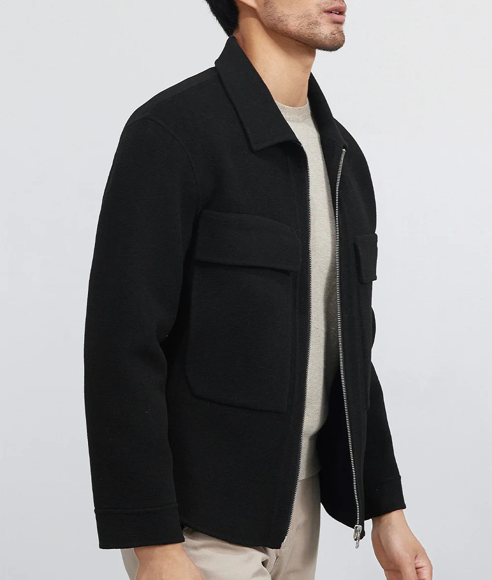 DAVIDSHAO Top Quality EU US Size Luxury Casual Wear Men Wool Coat Jacket Autumn Winter New Style Turn-Down Collar Vintage Coat