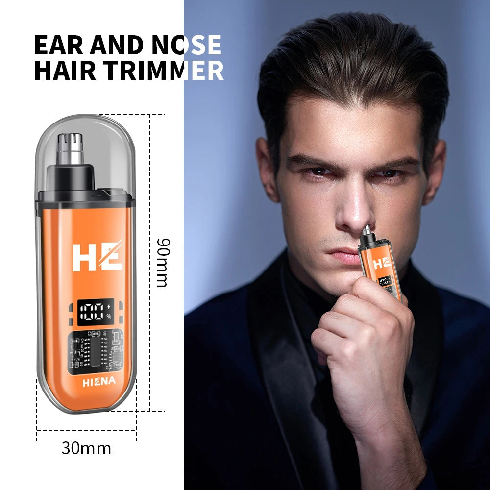 HIENA Electric Nose Hair Trimmer 5V1A Rechargeable Mini Pocket Nose Ear Hair Shaving Eyebrow Trimmer Clipper Wet and Dry Haircut