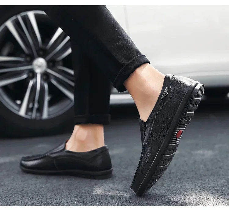 Men Dress Shoes Natural Leather Men's Brand Shoes Sale Formal Shoe Men's Cowhide Italian Genuine Leather Loafers Footwear Casual