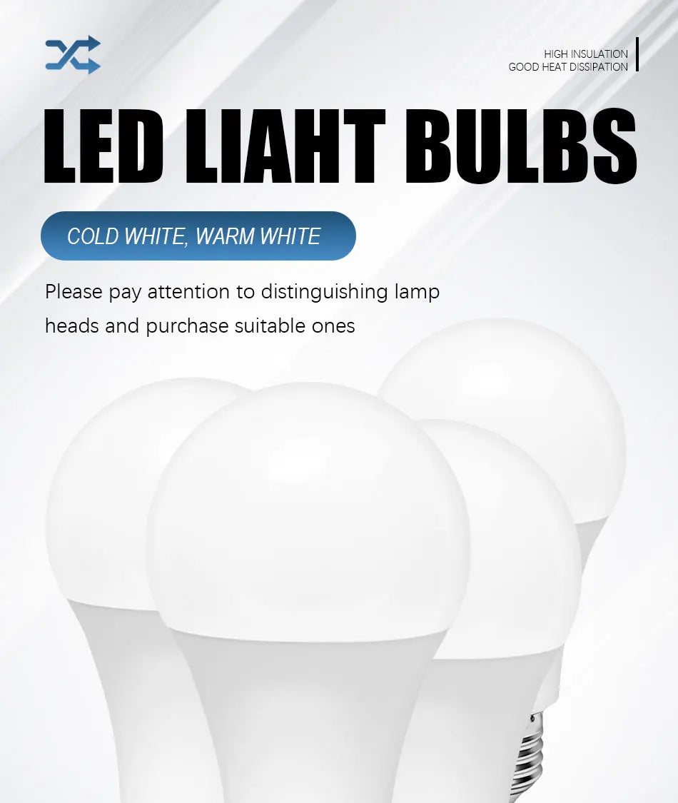 4PCS LED bulbs E27 AC220V indoor bulbs Cool white and Warm white power 20W 18W 15W 12W 9W 6W smd2835 Lampada Living LED Bombilla