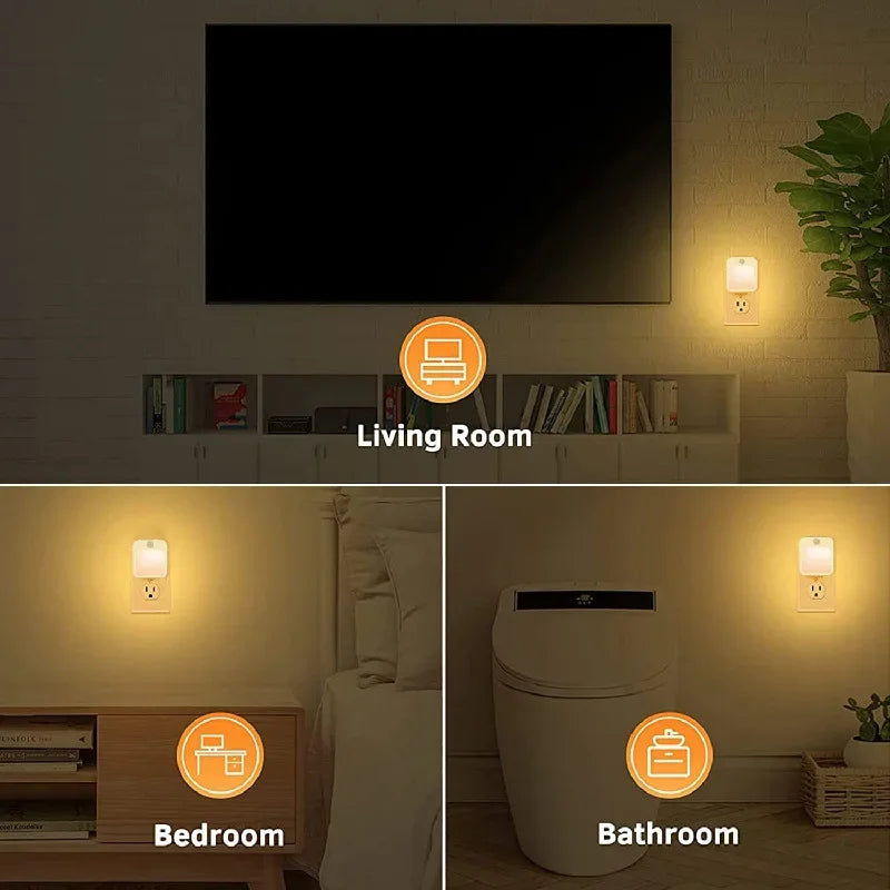 Night Light Motion Sensor With LED Light EU Plug Lamps Children'S Night Light Wireless Night Lamp For Bedside Table Bedroom