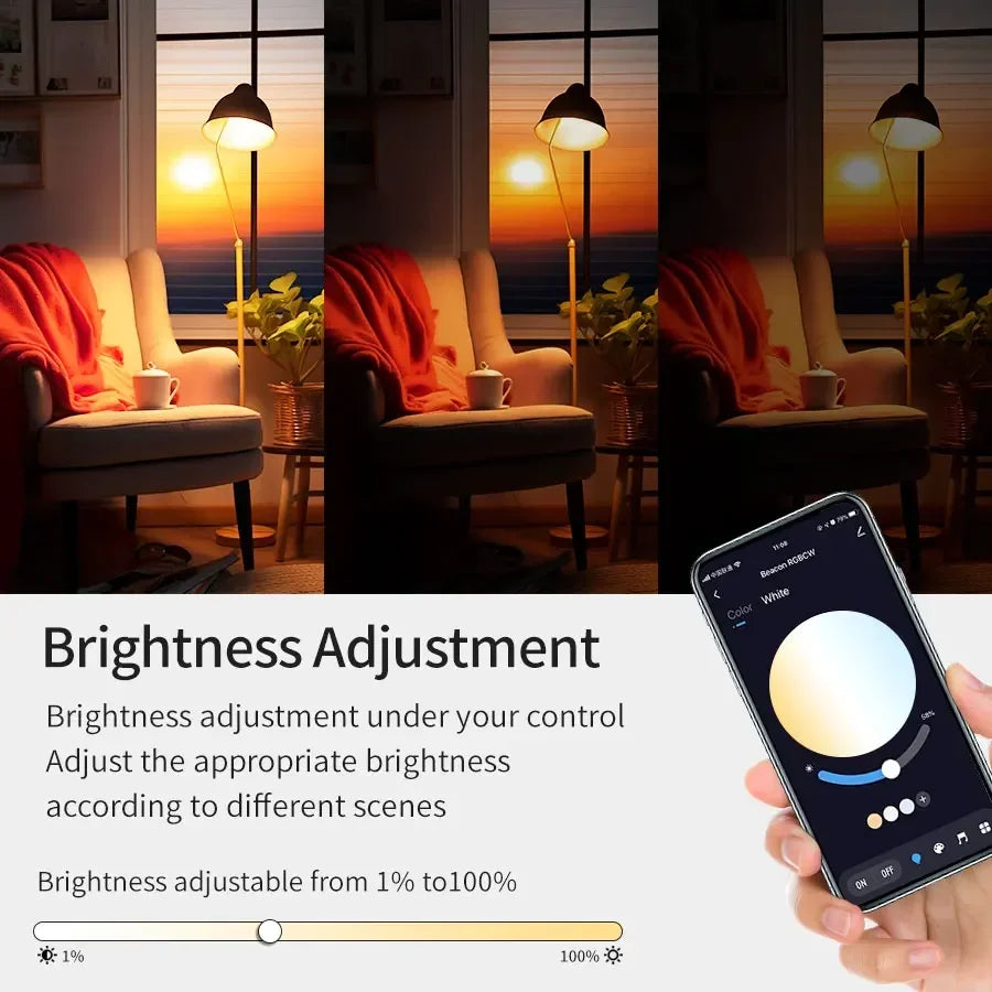 E27 Smart Bulb Tuya Bluetooth Smart Light Bulbs LED Lamp RGB 9W 15W 220V Smart Life APP Control LED Bulb Smart Home Automation
