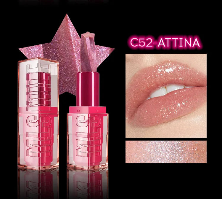 Spiral Star Lipstick Moisturizing Waterproof Matte Glitter Marble Non Stick Long Lasting Lip Gloss Pearlescent Shine